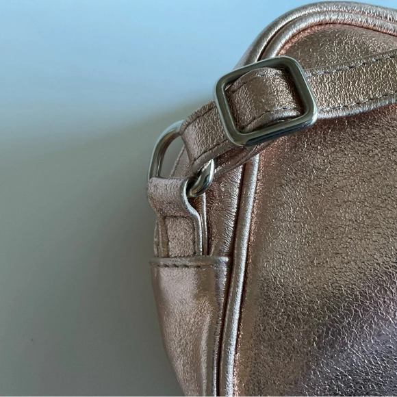 Moscardini Firenze Bag Rose Metallic Small Crossbody Leather Tassel 7”x5”x2.5” - Picture 9 of 10